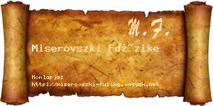 Miserovszki Füzike névjegykártya